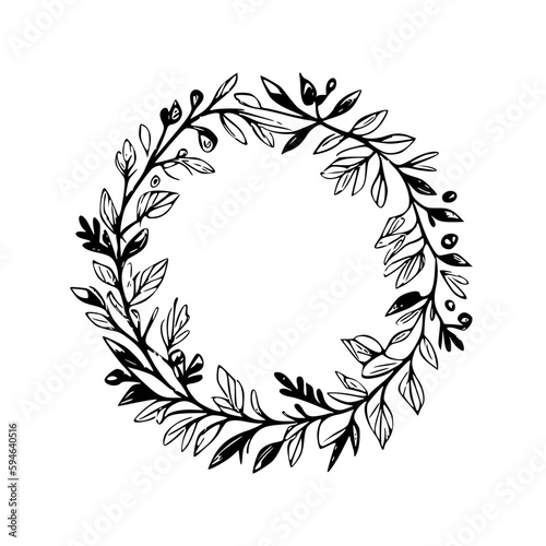 Wreath | Minimalist and Simple Silhouette - Vector illustration