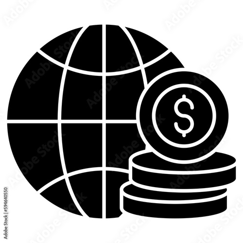 An editable design icon of global money