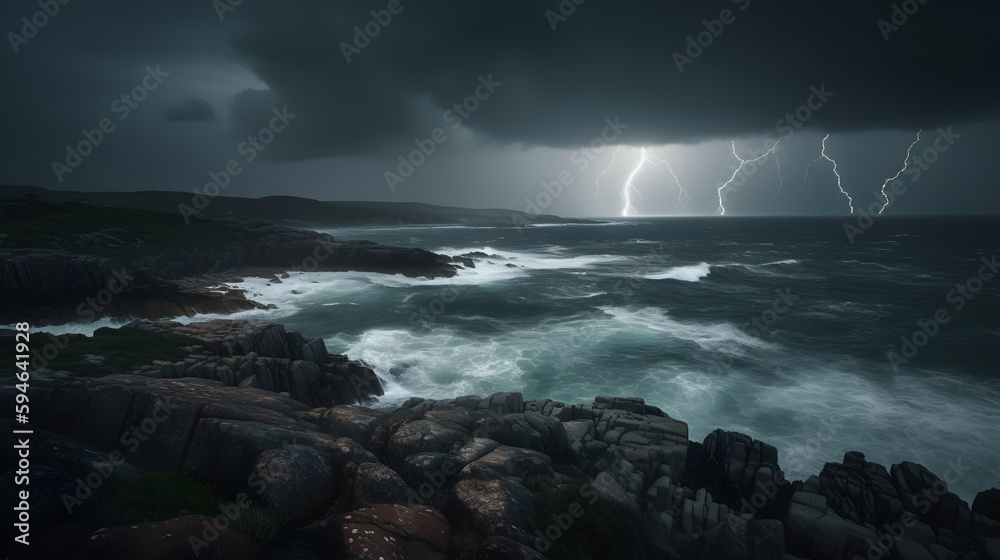 Obraz premium storm over the sea