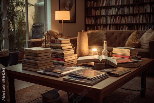 old books in library, Generative AI