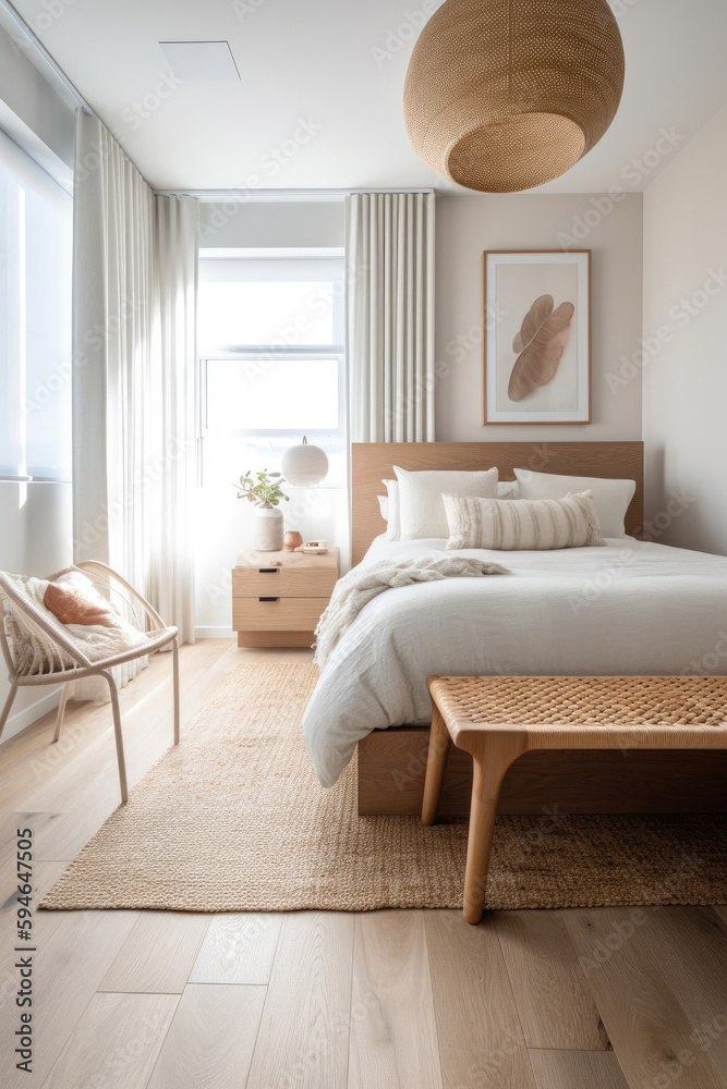 Fototapeta premium bedroom interior architecture features a minimalist style