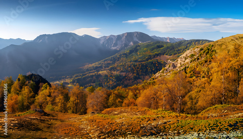 Panorama mountain autumn landscape , Ai generated 