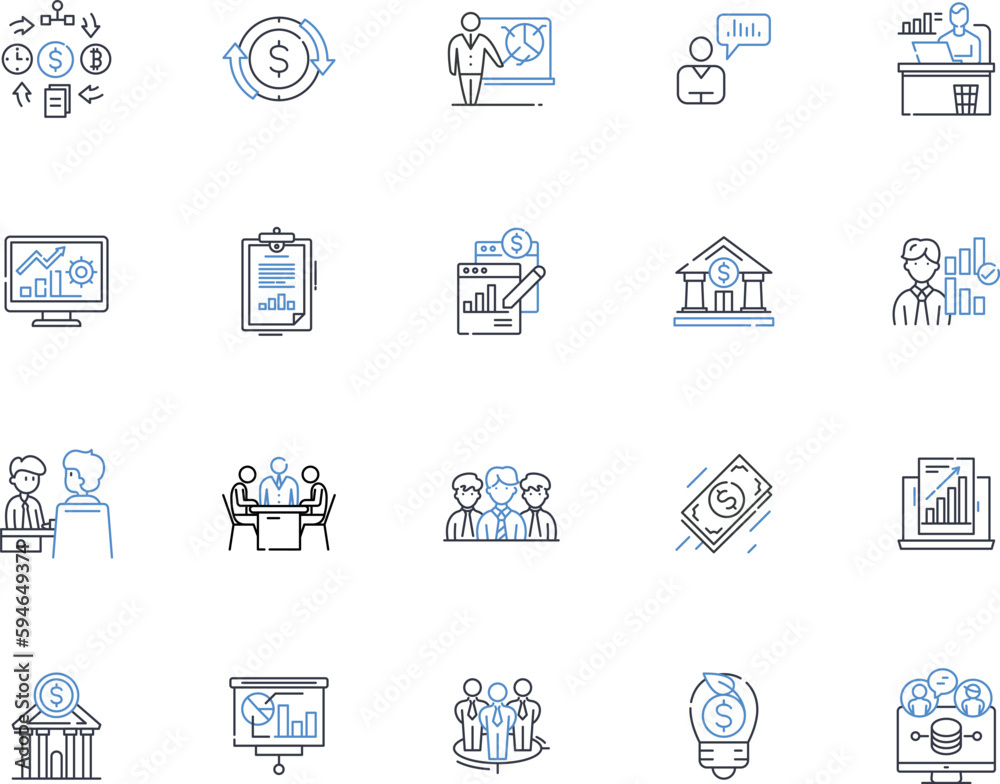 Auditing line icons collection. Compliance, Investigation, Risk, Analysis, Assurance, Control, Review vector and linear illustration. Documentation,Standards,Fraud outline signs set