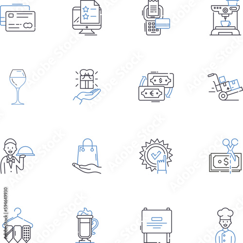 Bakery line icons collection. Muffins, Croissants, Bagels, Scs, Brownies, Cakes, Cookies vector and linear illustration. Bread,Pastry,Donuts outline signs set