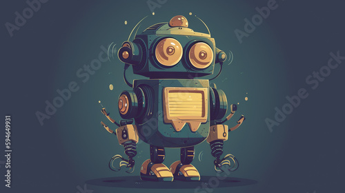 robot  toy  cartoon  machine  vector  vintage  technology  retro  fun  icon  metal  science  android  old  robotic  futuristic  illustration  cyborg  computer  tin  character  space  play  concept  me