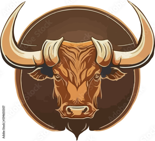 Bull logo multicolor vector illustration isolated on white background