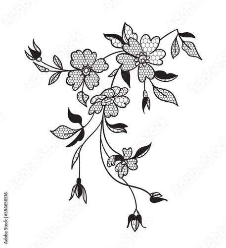lace flower, bouquet, vector illustration