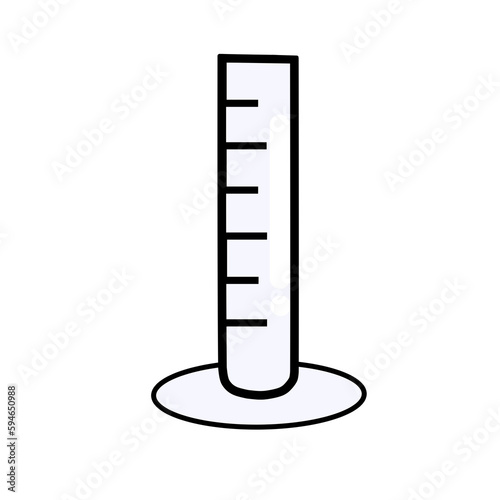 Measuring cylinder. PNG transparent, Cartoon style. A graduated cylinder or mixing cylinder is a common piece of laboratory equipment used to measure the volume of a liquid.