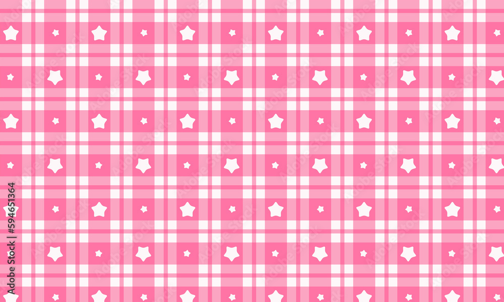 Pink Star Checkered Pattern Background Pink Star Checkered Pattern Background