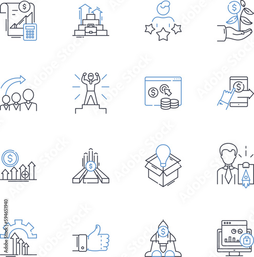 Economic diagnosis line icons collection. GDP, Inflation, Recession, Growth, Debt, Unemployment, Stimulus vector and linear illustration. Deficit,Recovery,Investment outline signs set