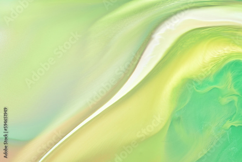 Light mix of green colors creative background. Abstract art print, watercolor stains and blots, flows of alcohol ink