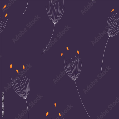 Vector dusty purple seamless pattern background: Nightly Departing.