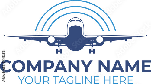 Airplane logistic logo, delivery logo, traveling logo, global freight transportation logo design, airplane logo template design vector