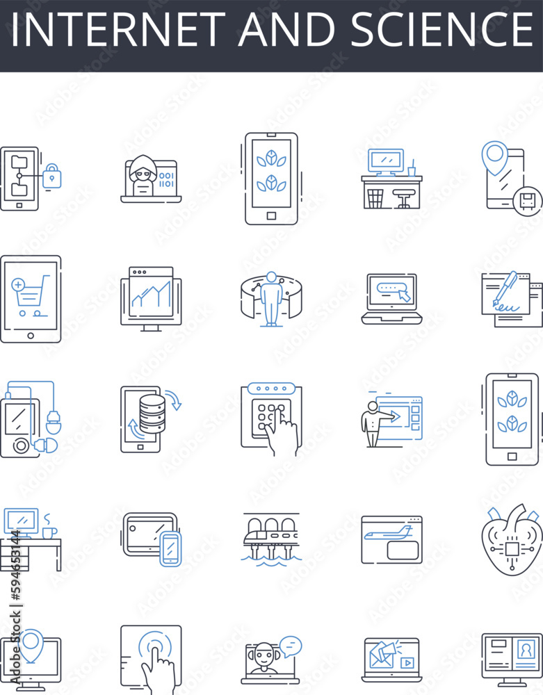 Internet and science line icons collection. Pricing, Optimization, Strategy, Forecasting, Yield, Analytics, Accruals vector and linear illustration. Segmentation,Reservations,Distribution outline