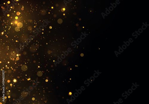 Christmas glowing gold bokeh confetti and sparkle texture overlay for your design Fototapet