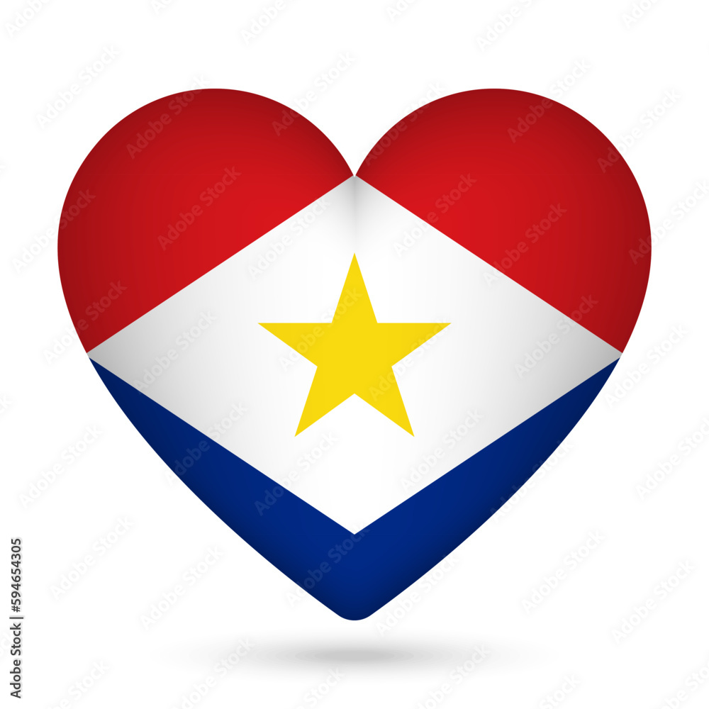 Saba flag in heart shape. Vector illustration. Saba flag in heart shape. Vector illustration.