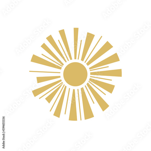 Sun Icon Isolated in Scandinavian Nordic Style. Cute Vector Illustration.