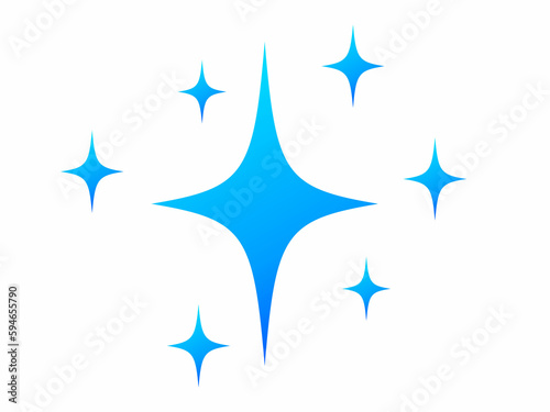 Blue gradation glitter effect icon illustration