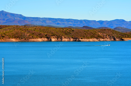 Autumn at Saguaro lake in Arizona