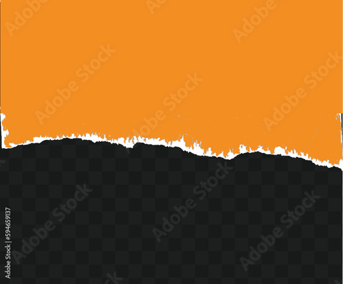 Orange vector realistic illustration of torn paper. Paper different scraps set ripped page piece. Torn note paper page. Ripped note notebook grainy paper strips stuck. EPS 10