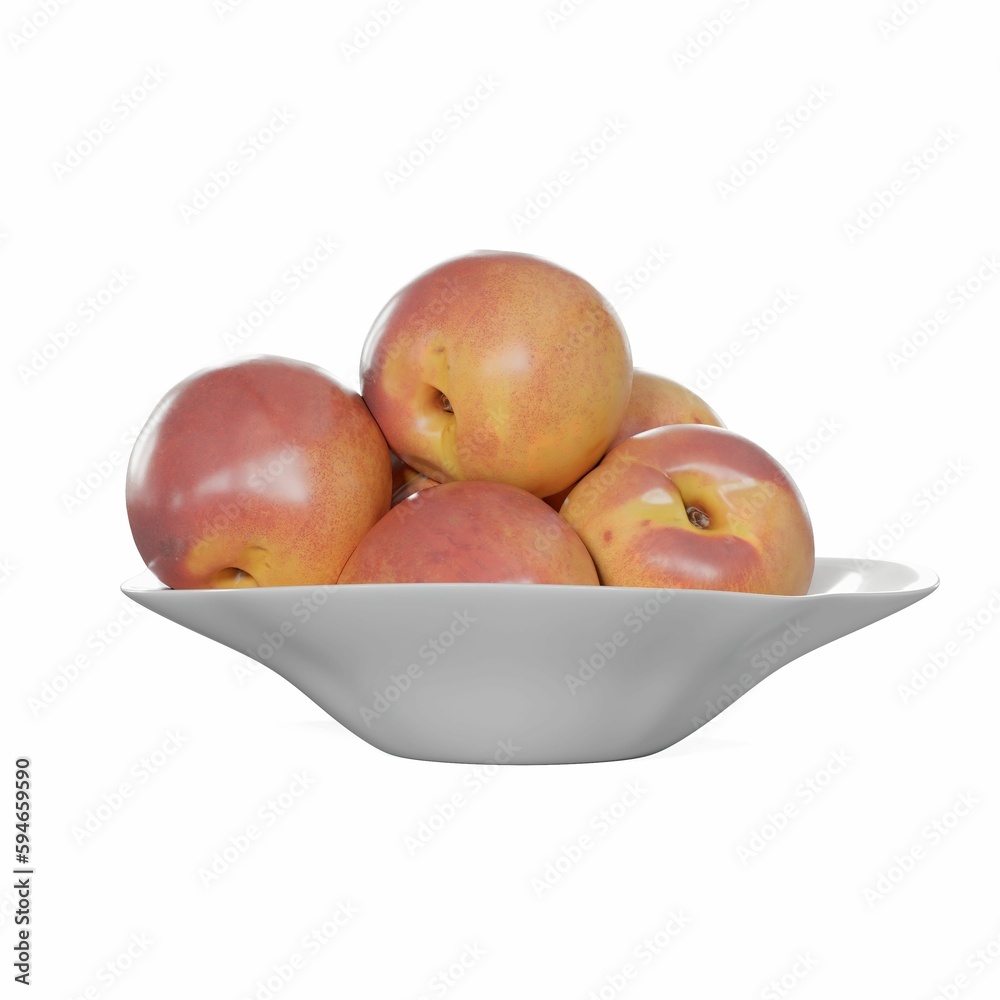 a white bowl filled with apples, 3d rendering a white bowl filled with apples, 3d rendering