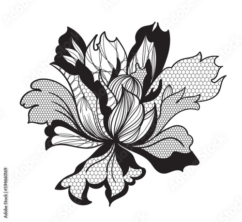 lace flower, bouquet, vector illustration