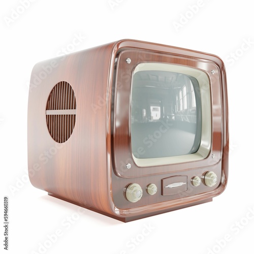 an old fashioned television, 3d rendering photo