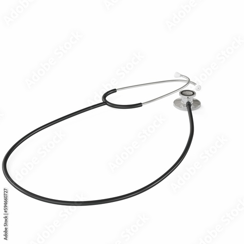 a stethoscope that is sitting on top of a white surface, 3d rendering