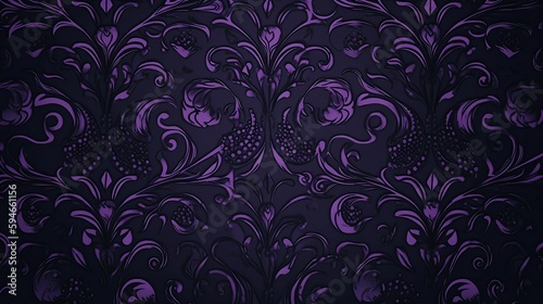 violet floral background, generative AI