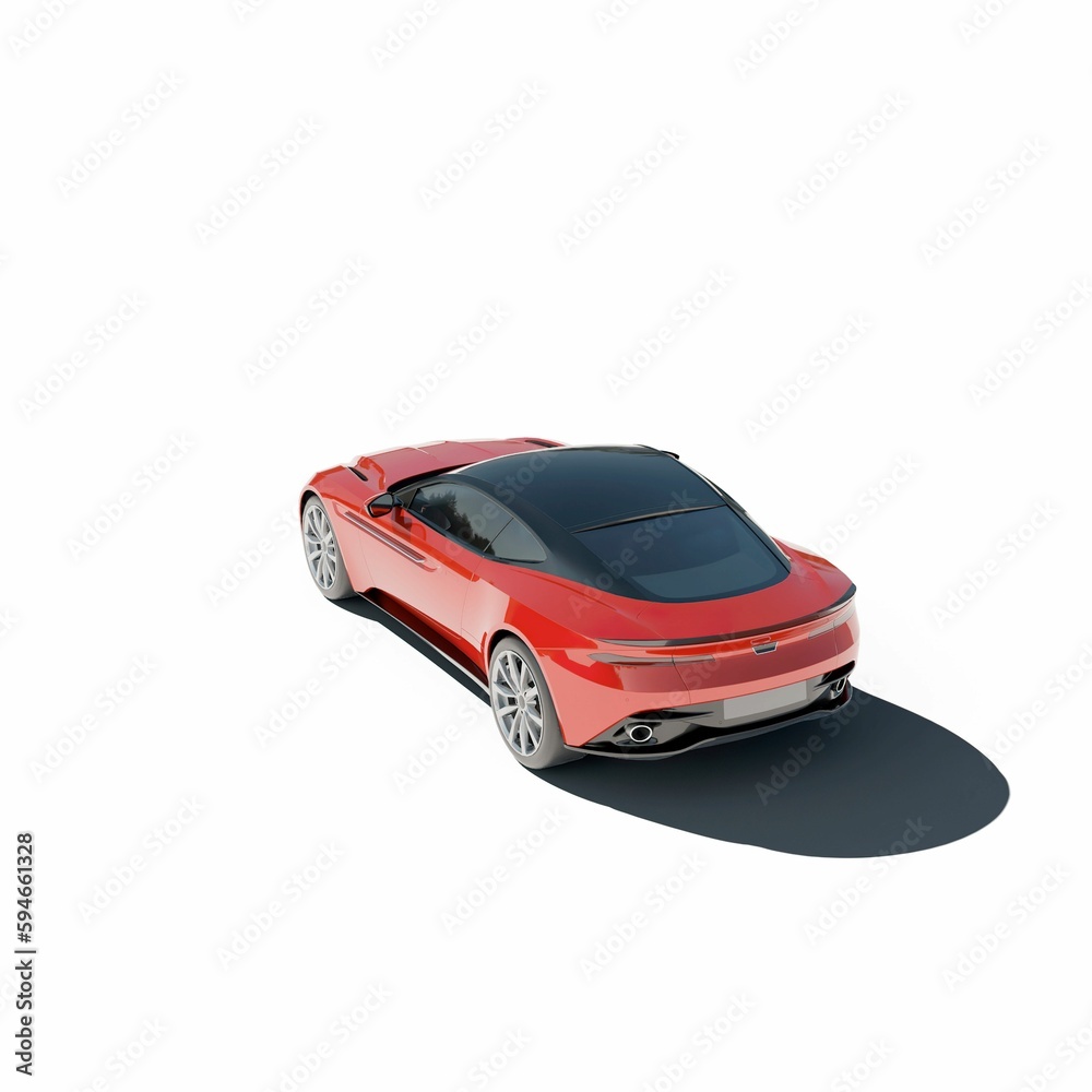 a red sports car, 3d rendering
