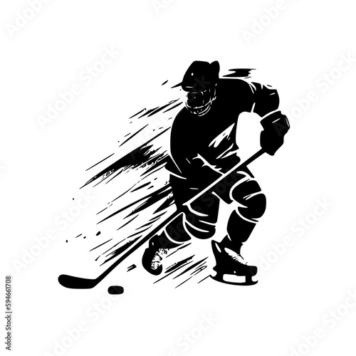 Hockey - Minimalist and Flat Logo - Vector illustration