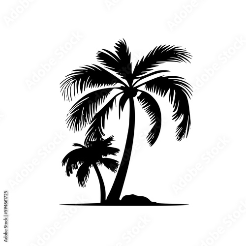 Palm Tree | Minimalist and Simple Silhouette - Vector illustration