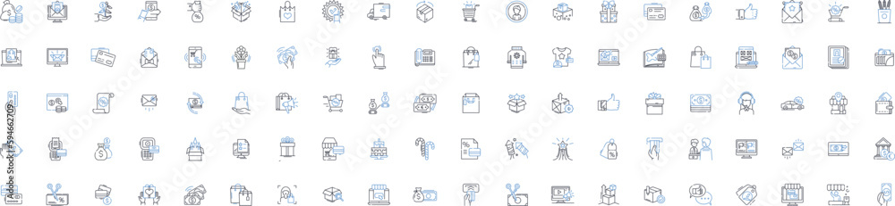 Consumer services line icons collection. Automotive, Cleaning, Repair, Plumbing, Delivery, Catering, Landscaping vector and linear illustration. Beauty,Apparel,Electronics outline signs set