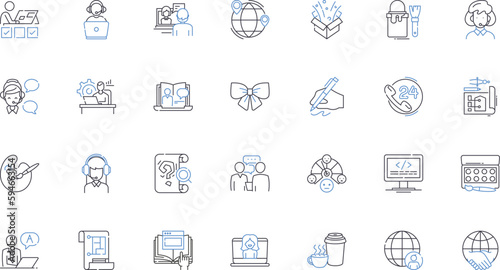 Startup founder line icons collection. Entrepreneur, Visionary, Risk-taker, Innovator, Leader, Maverick, Trailblazer vector and linear illustration. Dreamer,Creator,Game-changer outline signs set