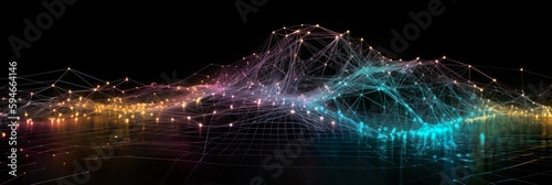 Wirre Linien und Lichtblitze im Cyberspace. Undefinierbare Lichter in den weiten des Alls (Generative AI)