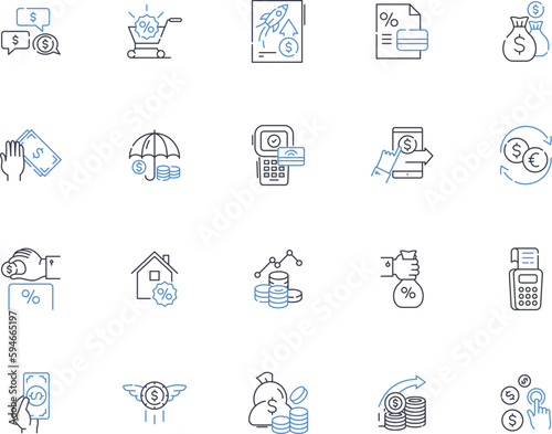 Merchandise line icons collection. Souvenirs, Apparel, Memorabilia, Accessories, Collectibles, Gifts, Trinkets vector and linear illustration. Artifacts,Novelties,Mementos outline signs set