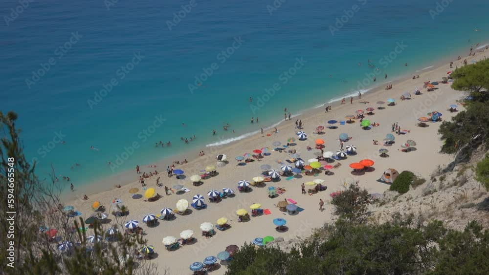 Top view of Lefkada Island beach in Greece Top view of Lefkada Island beach in Greece