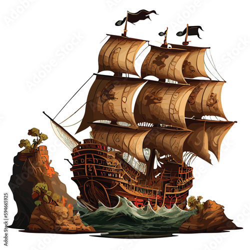 Pirate Ship on Mountain