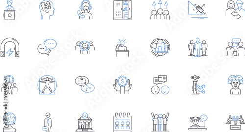 Mastering concepts line icons collection. Understanding, Comprehension, Perfection, Expertise, Proficiency, Mastery, Fluency vector and linear illustration. Conception,Abstraction,Insight outline