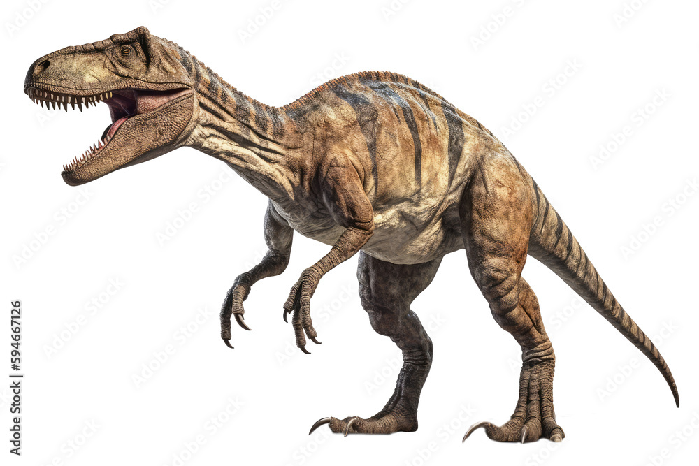 Obraz premium Allosaurus Dinosaur On Isolated Transparent Background, Png. Generative AI
