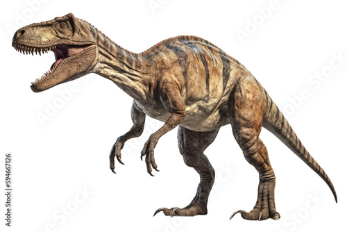 Allosaurus Dinosaur On Isolated Transparent Background  Png. Generative AI