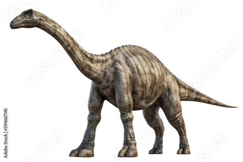 Brachiosaurus Dinosaur On Isolated Transparent Background  Png. Generative AI