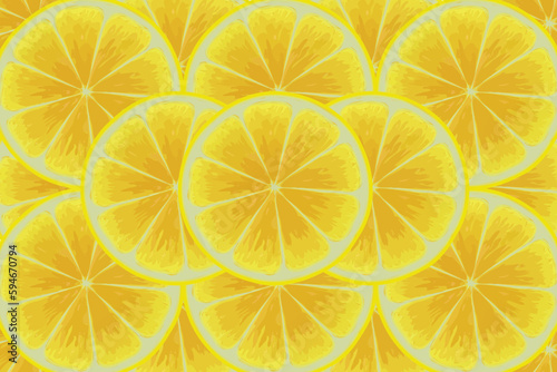 Citrus pattern, slices of lemon. Fresh organic tropical fruit background. Vegetarian design full of vitamins, creative summer refreshing concept