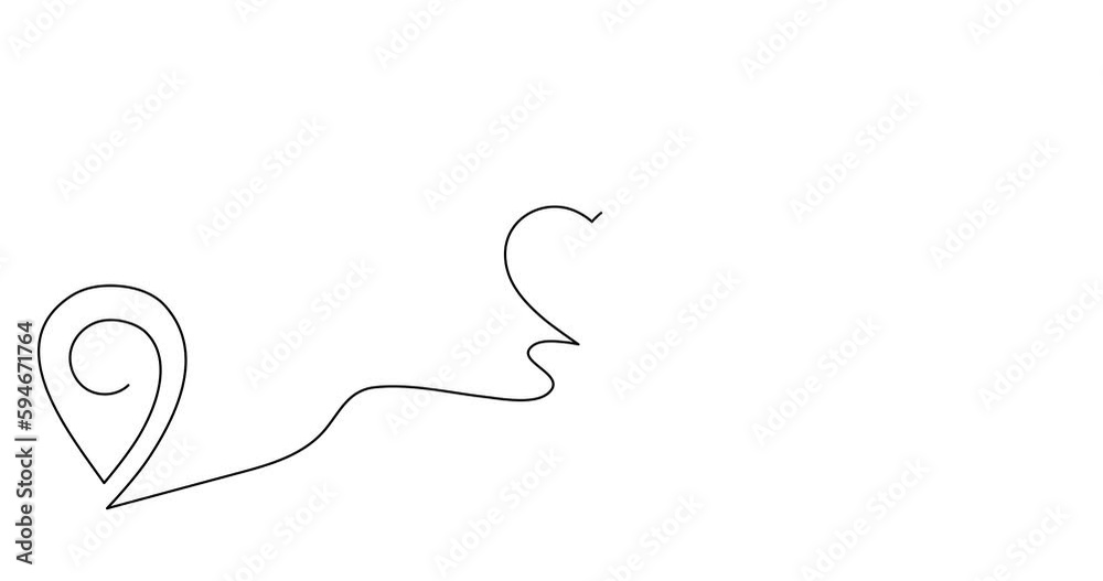 Pointing location with hearts at map one line art animation,hand drawn way destination continuous contour motion with romantic symbol,gps navigation concept,self drawing navigation concept.4k movie Pointing location with hearts at map one line art animation,hand drawn way destination continuous contour motion with romantic symbol,gps navigation concept,self drawing navigation concept.4k movie