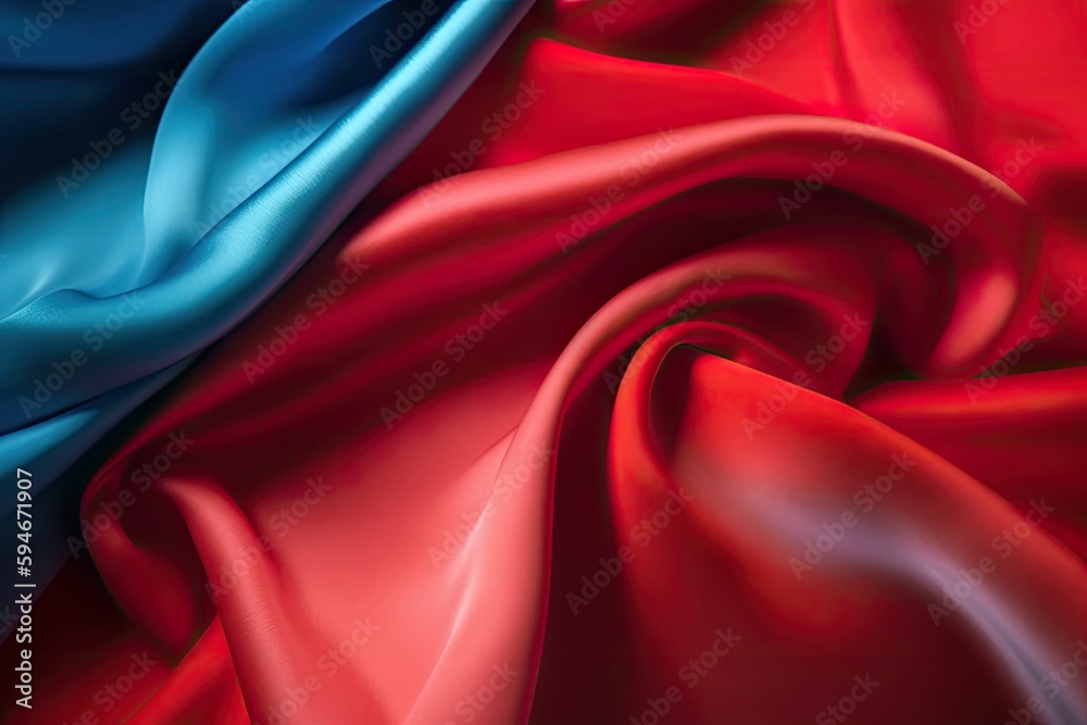  a Stunning Satin Blue and Red Background with Generative AI