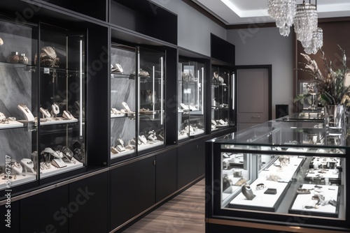 Modern Jewelry Store With Mens And Womens Accessories. Generative AI