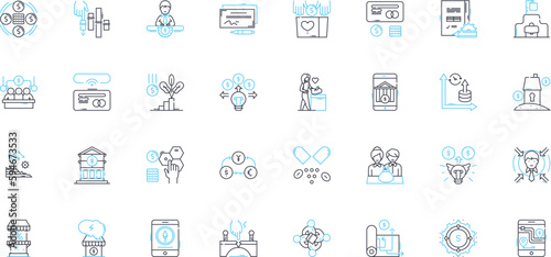 Solo entrepreneur linear icons set. Independent, Ambitious, Innovative, Driven, Resilient, Resourceful, Tenacious line vector and concept signs. Passionate,Creative,Risk-taker outline illustrations
