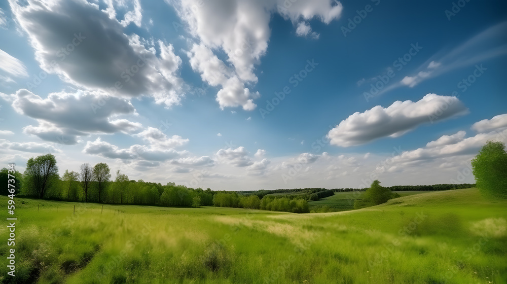 Obraz premium landscape with grass and sky
