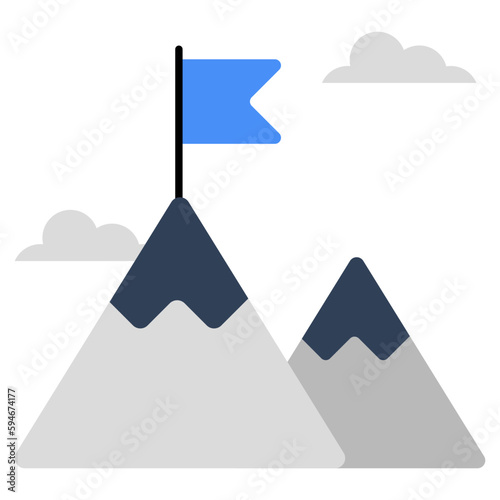 Conceptual flat design icon of mission accomplished