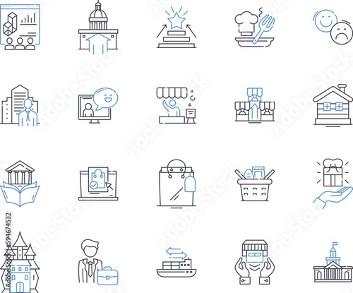 Ethnic diversity line icons collection. Inclusivity, Multiculturalism, Integration, Pluralism, Tolerance, Empathy, Harmony vector and linear illustration. Diversity,Harmony,Mosaic outline signs set photo